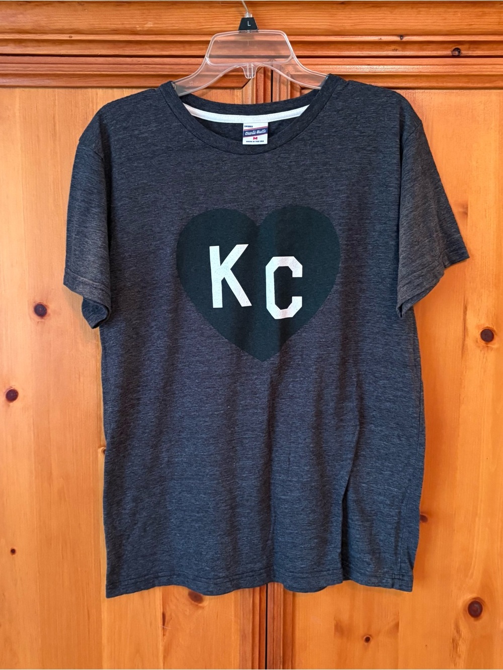 KC Heart Graphic Short Sleeve Tee - Charcoal